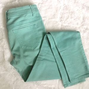 Mint green skinny jeans